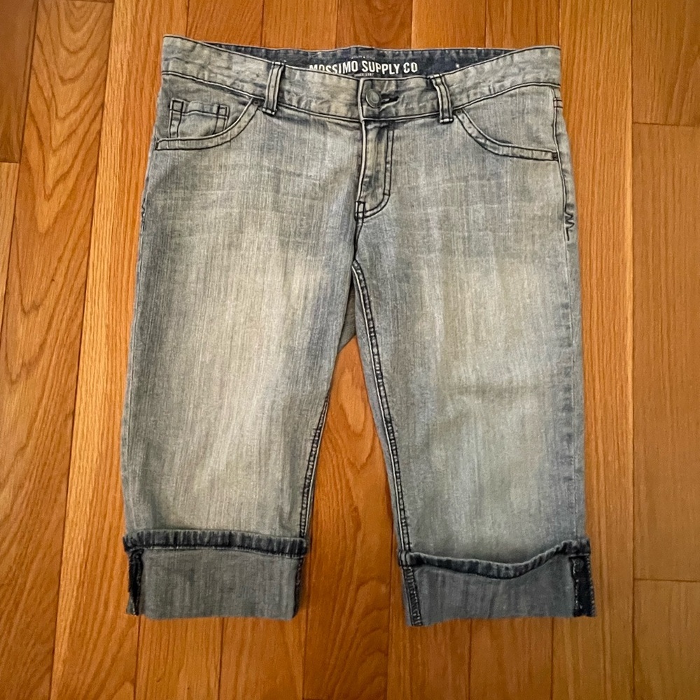 Mossimo Supply Co. Denim Cuffed Capris EUC